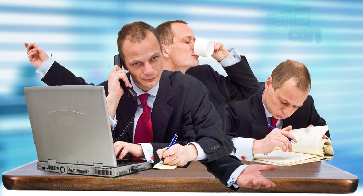 Shaping business Photo: A man with many arms does many things at once.<br />©corepics, ©memephoto